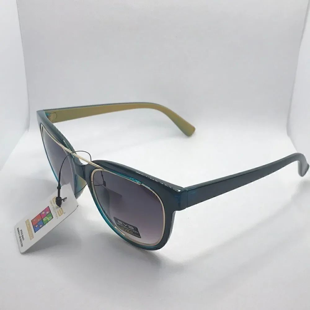 Eyedentification Brow Bar Blue Frame Sunglasses